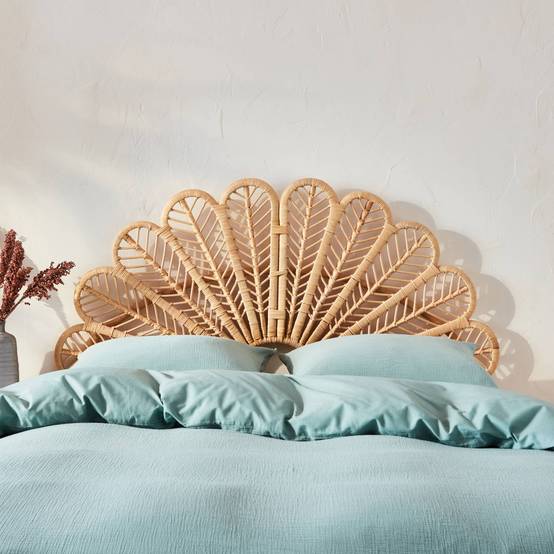 Tête de lit en rotin naturel L 140 x P6 x H115cm | sweeek - Image 3