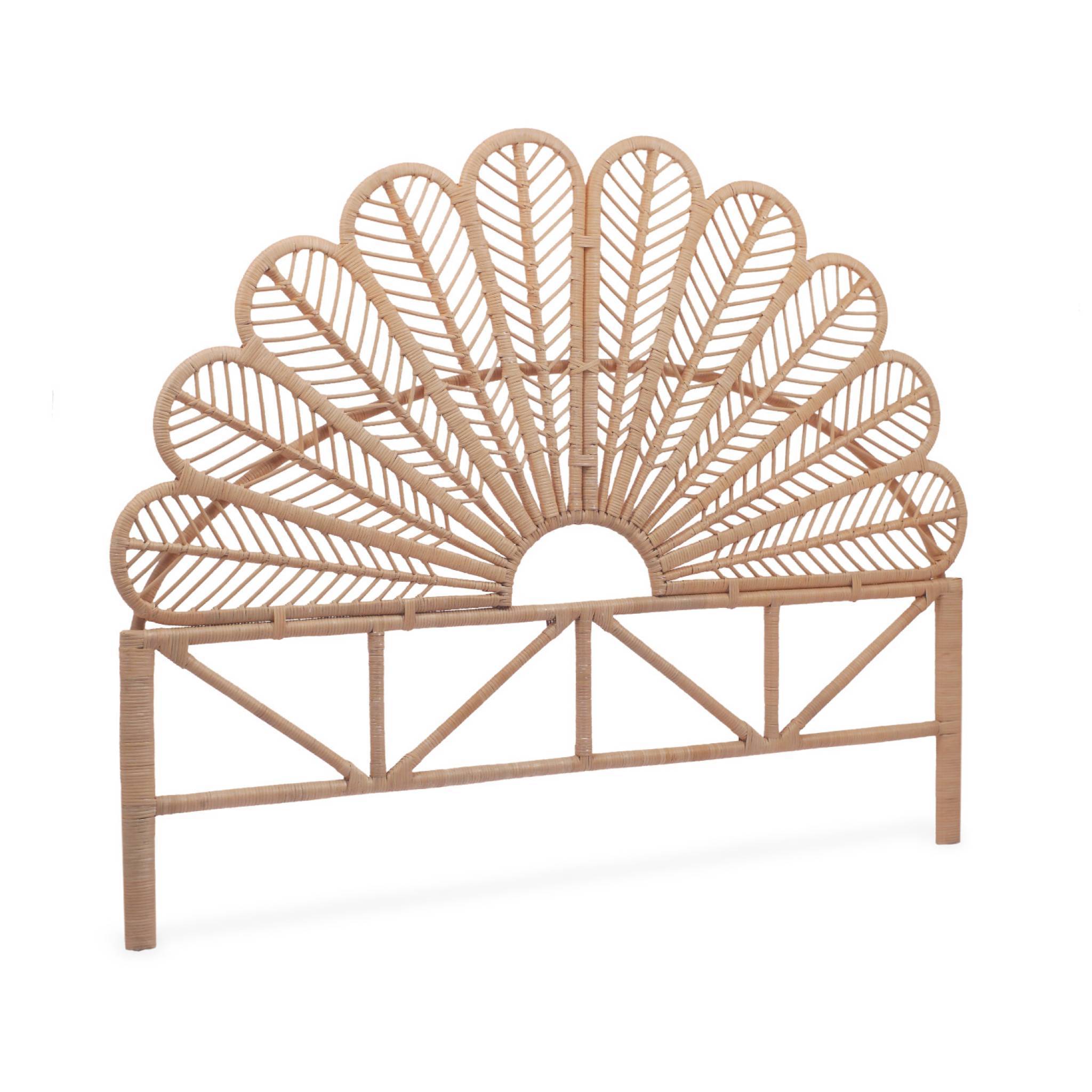 Tête de lit en rotin naturel L 140 x P6 x H115cm | sweeek - Image 2