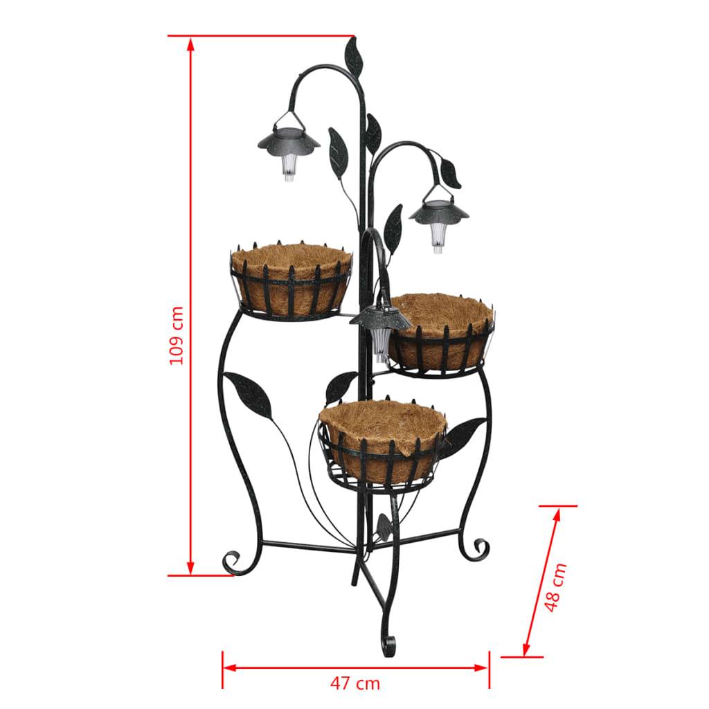 Helloshop26 - Panier à fleurs suspendu en fibre de coco avec LED solaire - Image 6
