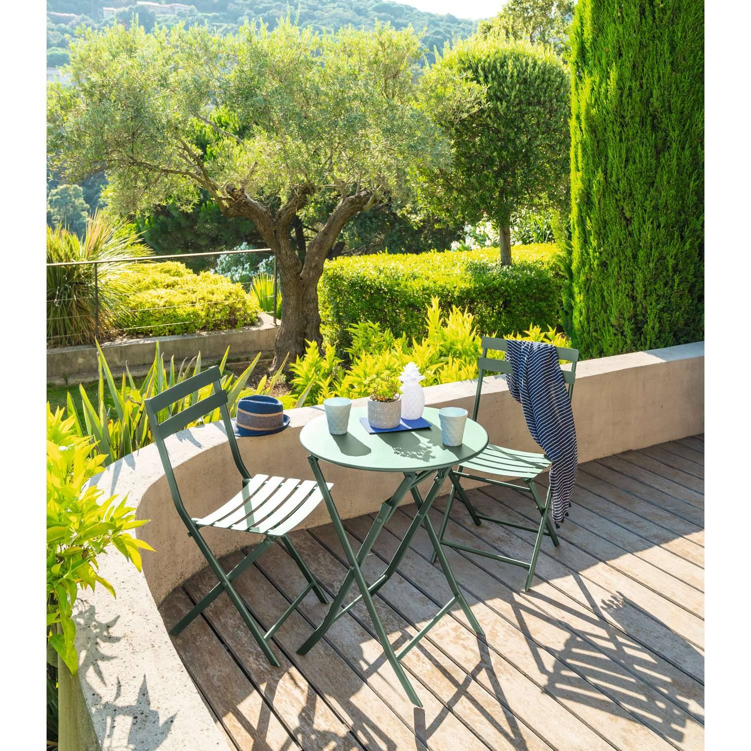 Hesperide - Table de jardin pliante ronde Greensboro - 2 Places - Hespéride - Image 2