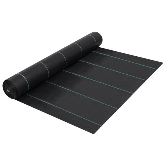 Toile de Paillage Anti-Mauvaises Herbes en PP Tissé pour Jardin et Potager 1x10 m Noir - ComfortXL Outdoor Living - Image 1