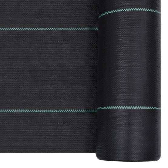 Toile de Paillage Anti-Mauvaises Herbes en PP Tissé pour Jardin et Potager 1x10 m Noir - ComfortXL Outdoor Living - Image 2