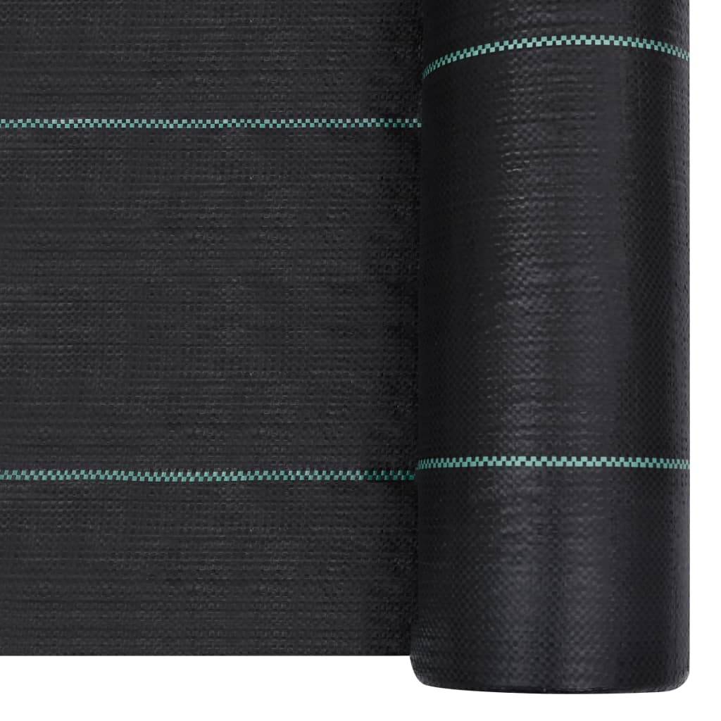 Toile de Paillage Anti-Mauvaises Herbes en PP Tissé pour Jardin et Potager 1x10 m Noir - ComfortXL Outdoor Living - Image 2
