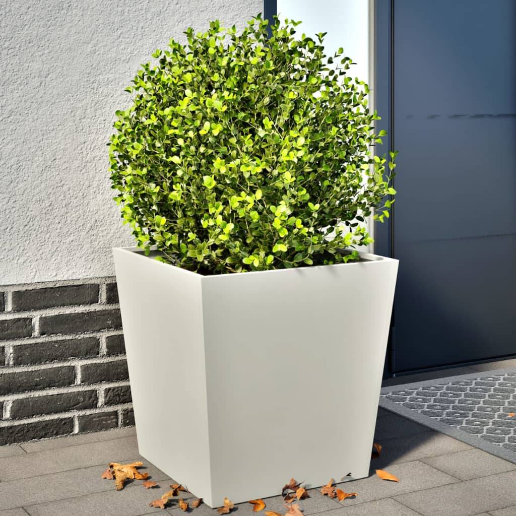 Jardinières acier blanc 50 x 50 x 50 cm - PANGIVO - Image 1