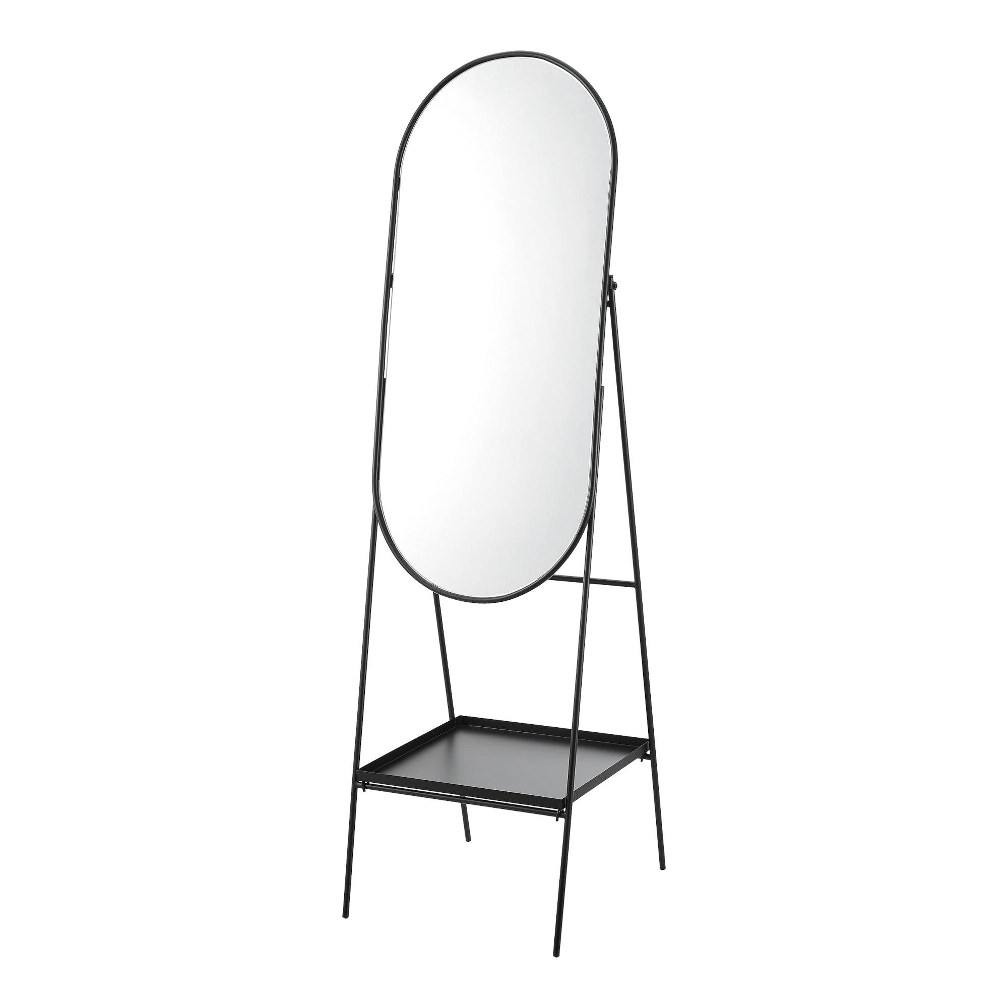 Miroir sur pied 160 x 46 x 50 cm noir - Image 1