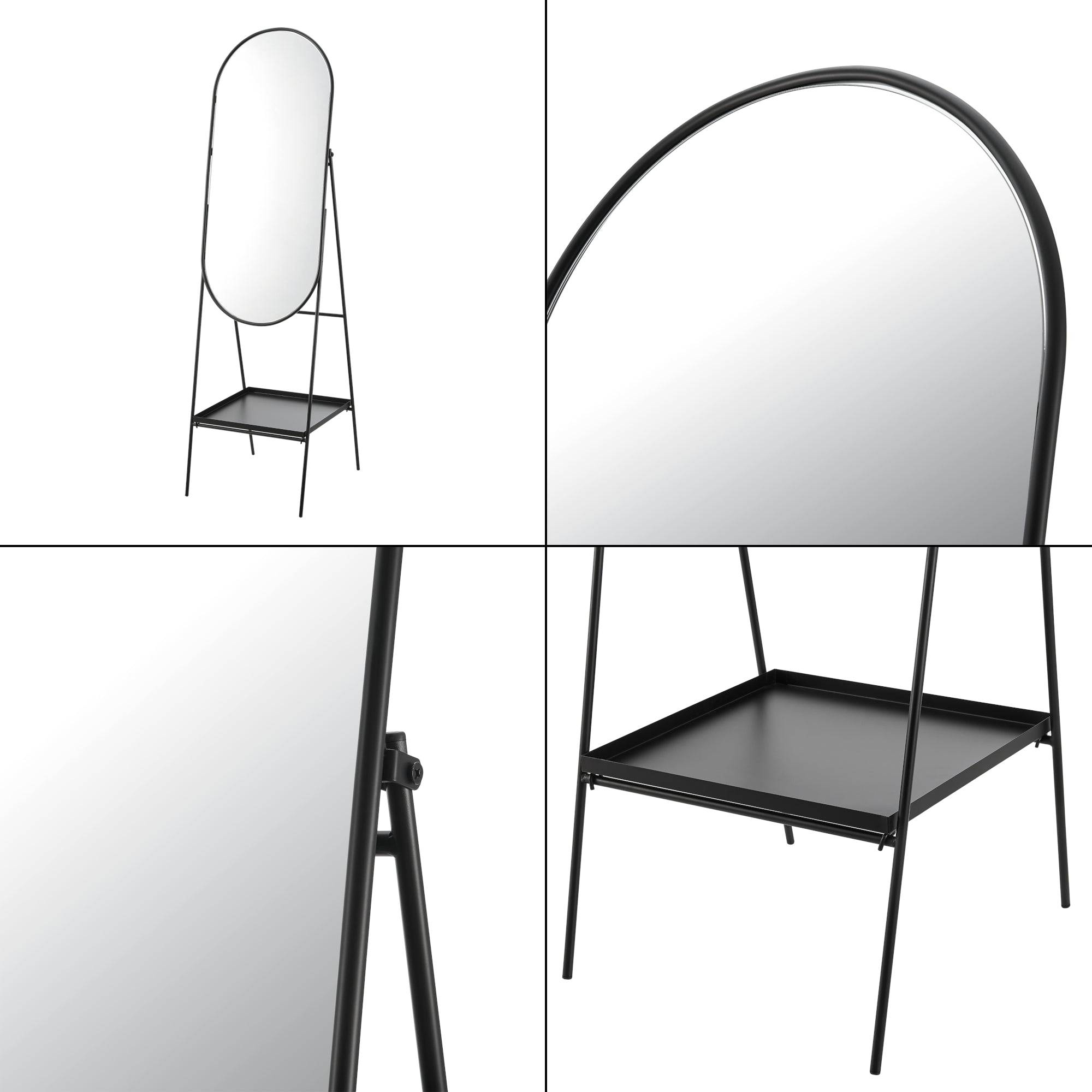 Miroir sur pied 160 x 46 x 50 cm noir - Image 6