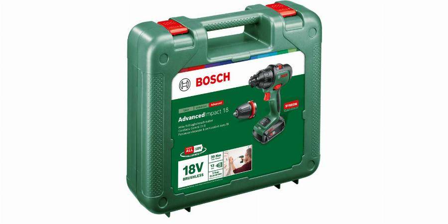 Bosch Vert - Perceuse à percussion BOSCH AdvancedImpact 18 + 1 batterie 2,5 Ah   chargeur - 06039B5108 - Image 3