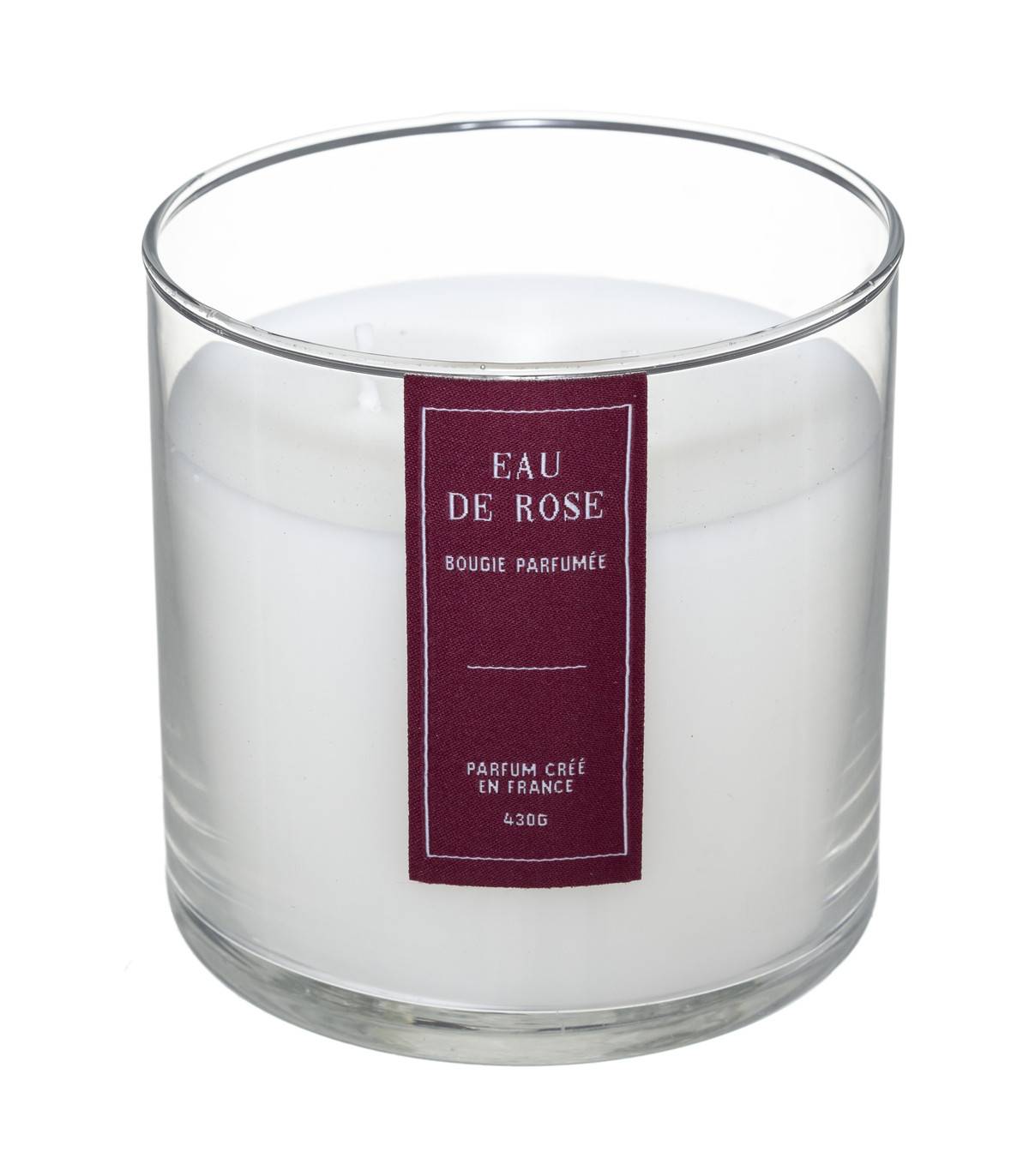 Bougie Parfumée 430 G Parfum Eau de rose Pot en verre