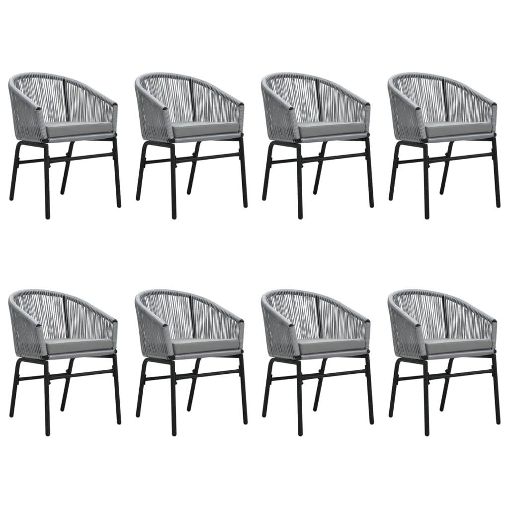 Grand Salon de Jardin 8P 200cm Rotin PVC Coussins Gris – ComfortXL Outdoor Living - Image 3