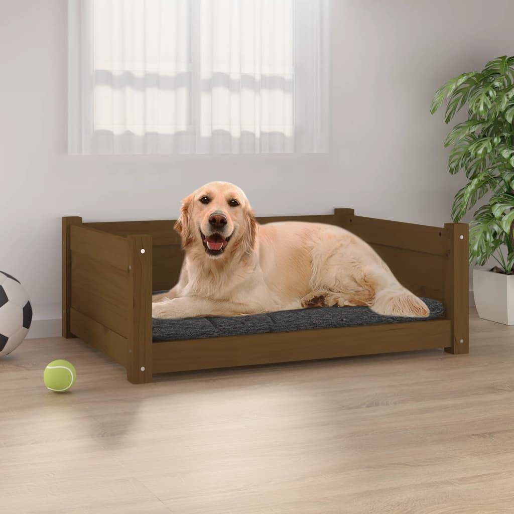 Vidaxl - Lit pour chien Marron miel 75,5x55,5x28 cm Bois de pin solide vidaXL 821455 - Image 1