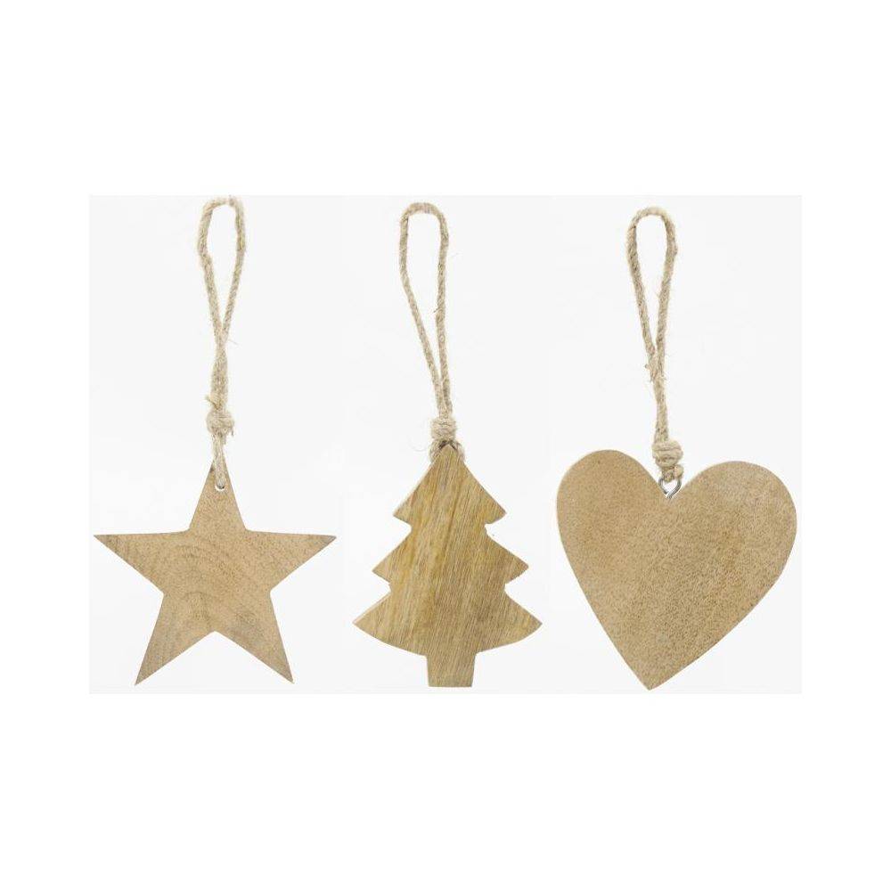 Aubry Gaspard - Suspensions de Noël en manguier naturel (lot de 3) - Image 2