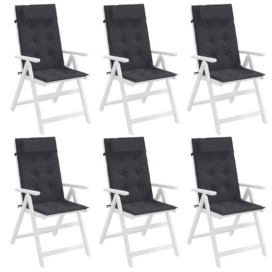 ComfortXL - Lot de 6 Coussins pour Chaise de Jardin Dossier Haut Tissu Oxford Imperméable Salon de Jardin Noir 120x50cm – ComfortXL Outdoor Living - Image 4