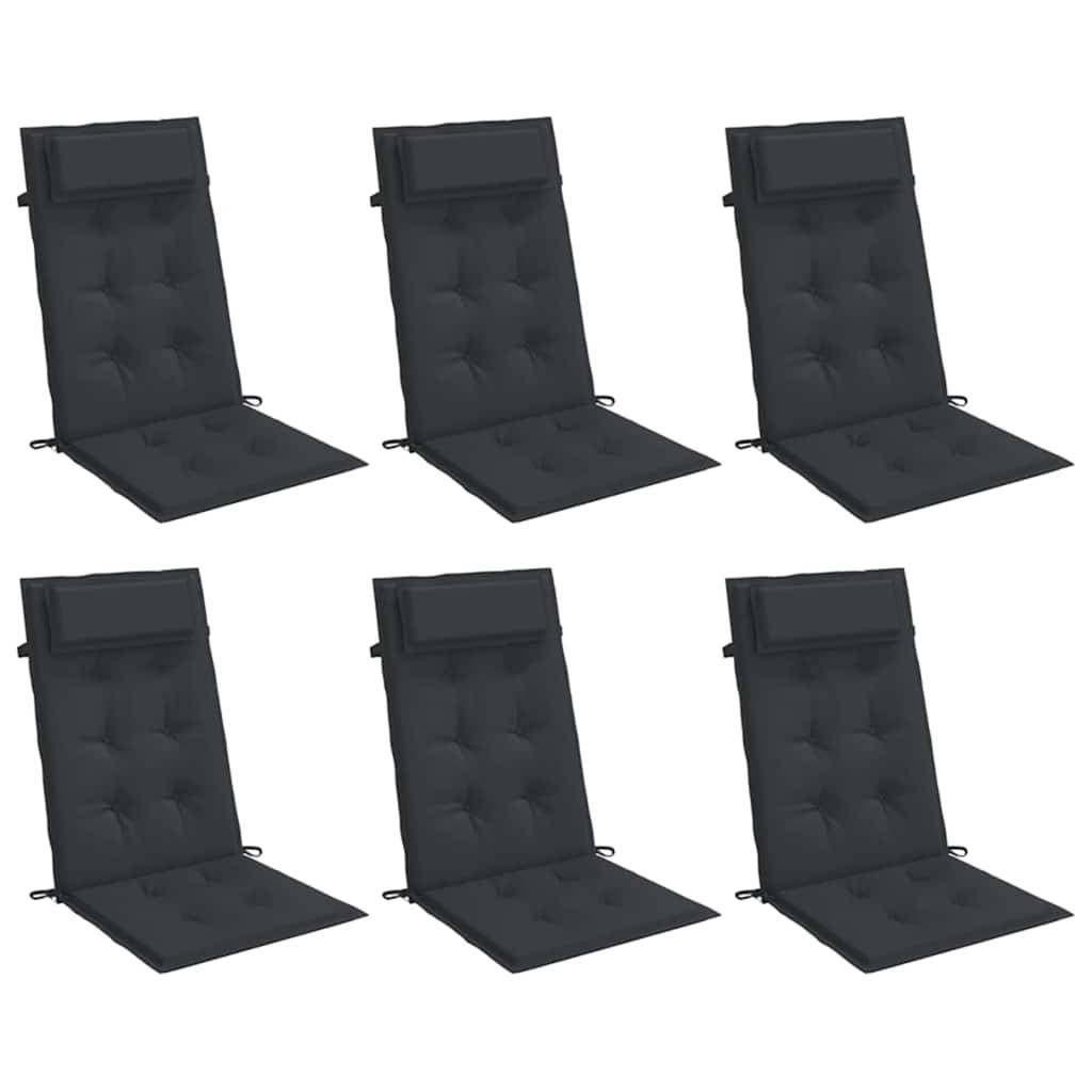 ComfortXL - Lot de 6 Coussins pour Chaise de Jardin Dossier Haut Tissu Oxford Imperméable Salon de Jardin Noir 120x50cm – ComfortXL Outdoor Living - Image 3