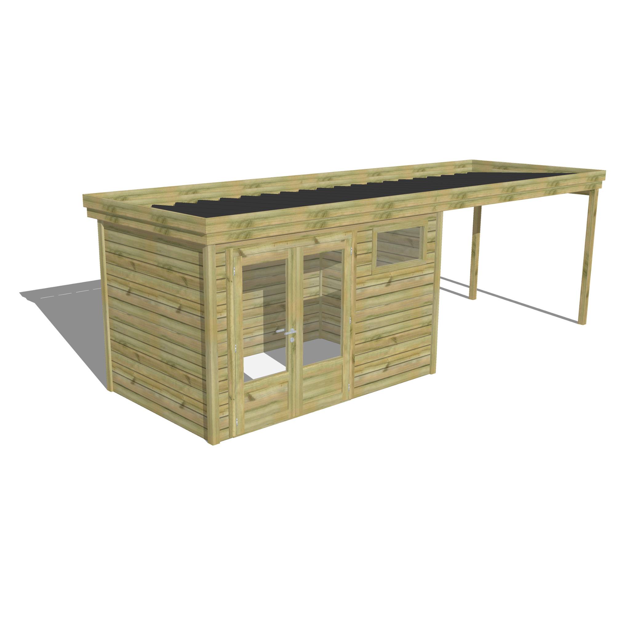 Abri Français - ABRI DE JARDIN bois autoclave 27mm - 6,94x2,14m / 15m2 - Bac acier - Abri Français - Image 1