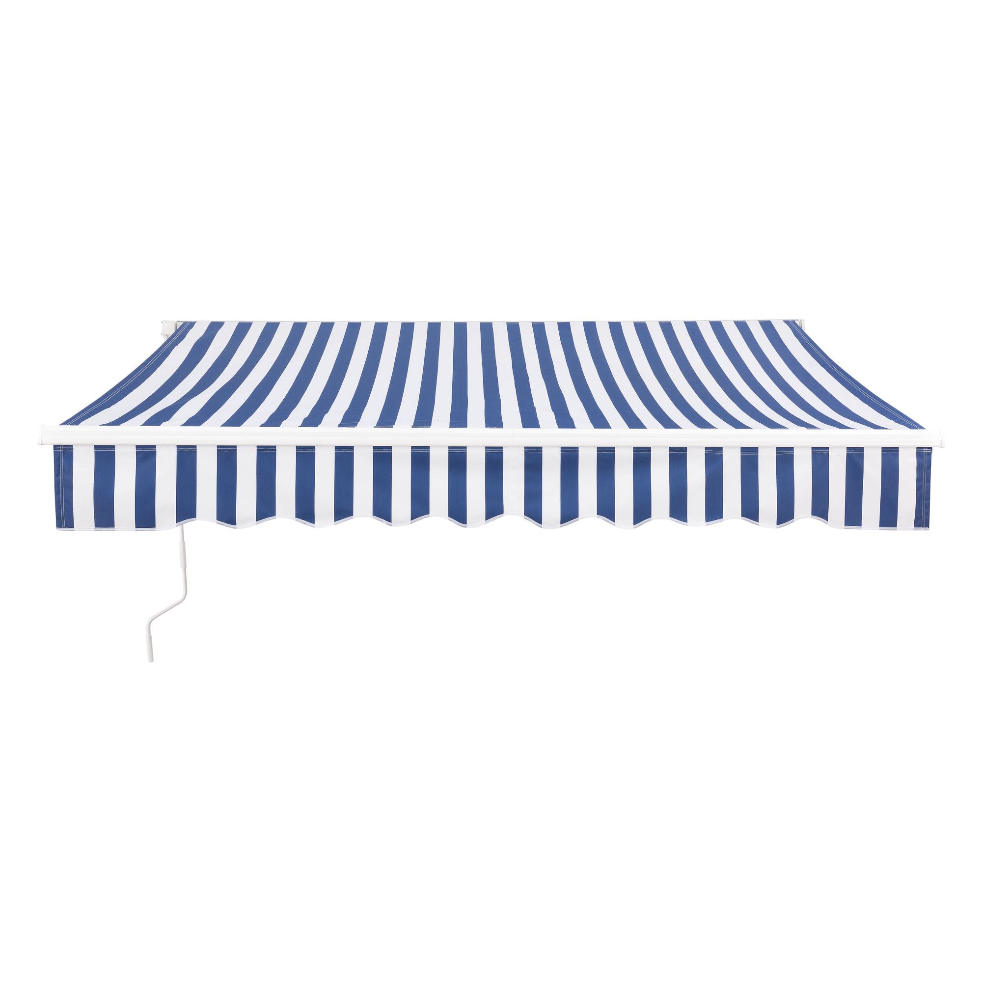 Store Banne Bitonto avec Manivelle 300 x 250 cm Bleu Blanc [en.casa] - Image 5