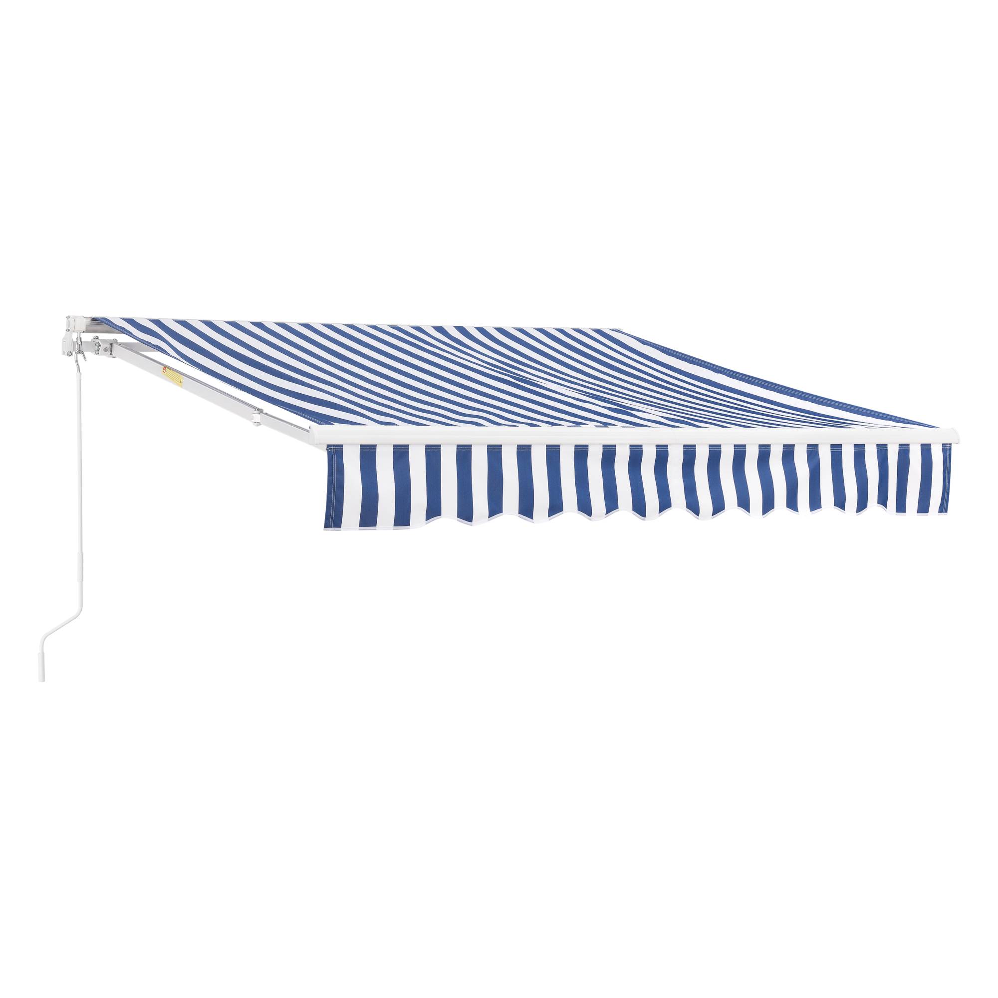 Store Banne Bitonto avec Manivelle 300 x 250 cm Bleu Blanc [en.casa] - Image 1