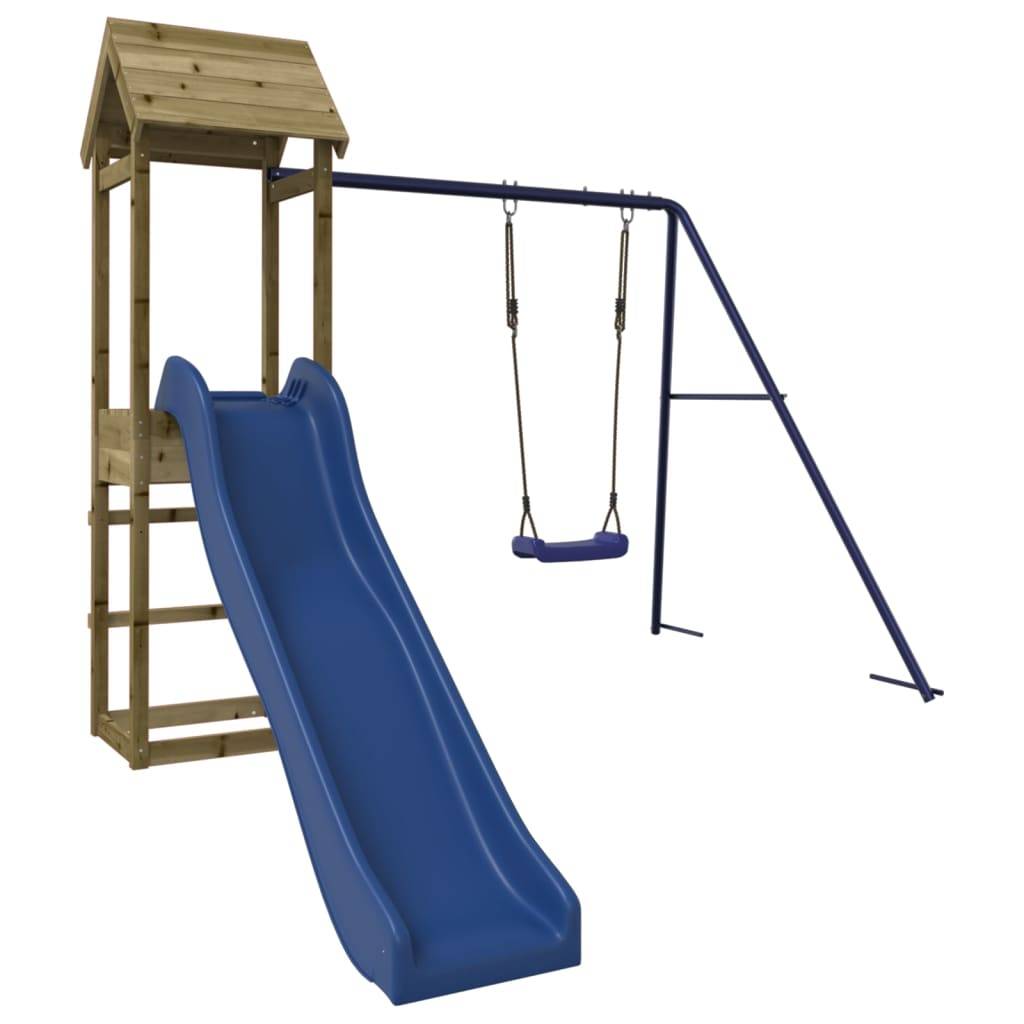 Helloshop26 - Aire de jeux d'extérieur balançoires toboggan portiques robuste jeux jardin 238 x 315 x 194 cm bois de pin imprégné - Image 2