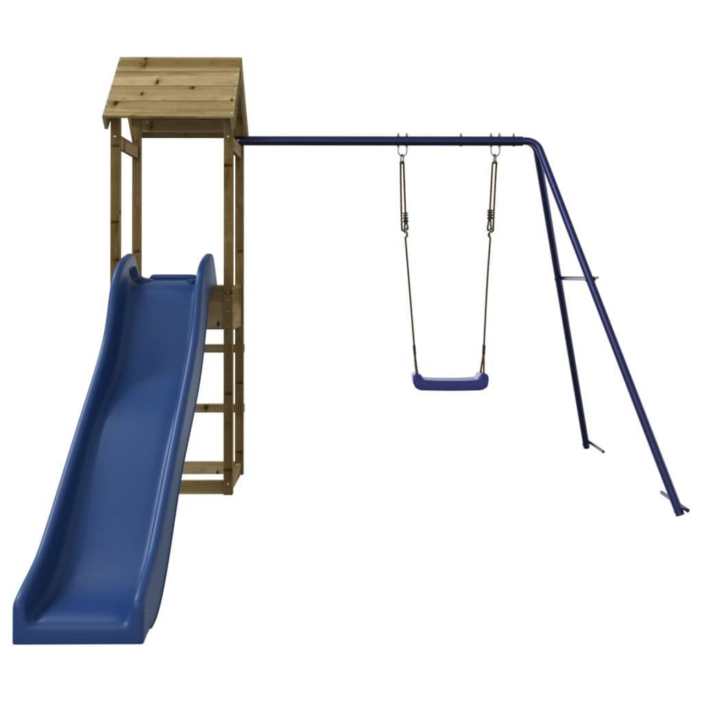 Helloshop26 - Aire de jeux d'extérieur balançoires toboggan portiques robuste jeux jardin 238 x 315 x 194 cm bois de pin imprégné - Image 3