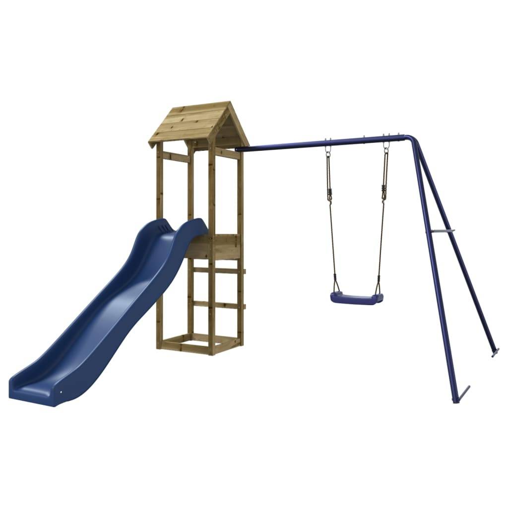 Helloshop26 - Aire de jeux d'extérieur balançoires toboggan portiques robuste jeux jardin 238 x 315 x 194 cm bois de pin imprégné - Image 1
