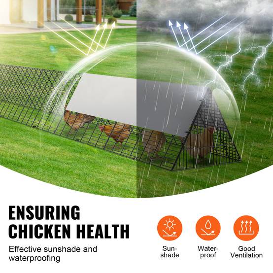 VEVOR Enclos poulailler, 600x400x61,5 cm, tunnels, portable. Cadres angle, pour poulets, canards, lapins. - Image 5