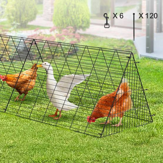 VEVOR Enclos poulailler, 600x400x61,5 cm, tunnels, portable. Cadres angle, pour poulets, canards, lapins. - Image 8