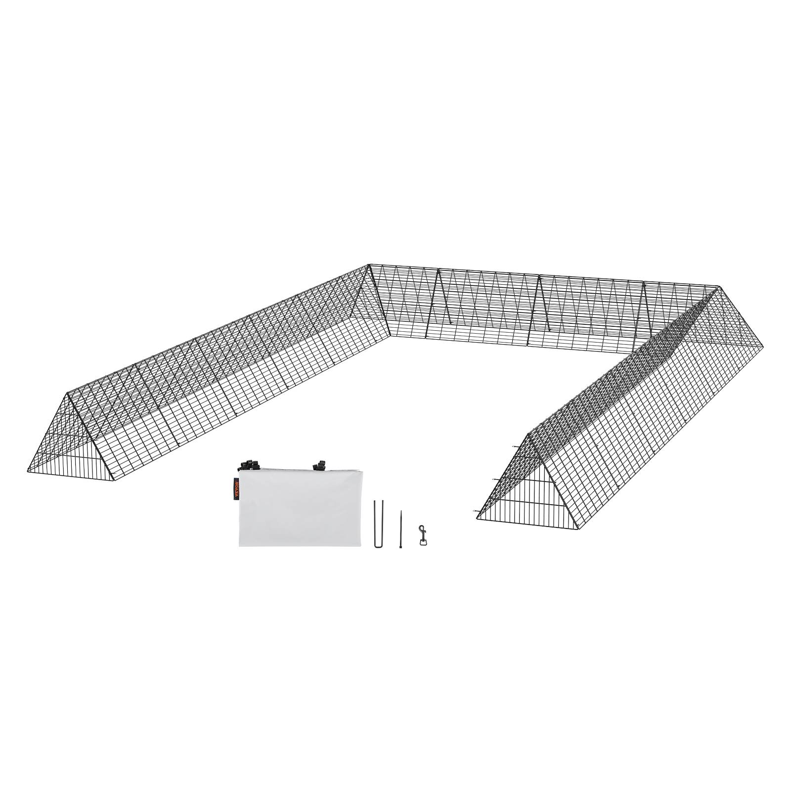 VEVOR Enclos poulailler, 600x400x61,5 cm, tunnels, portable. Cadres angle, pour poulets, canards, lapins. - Image 1