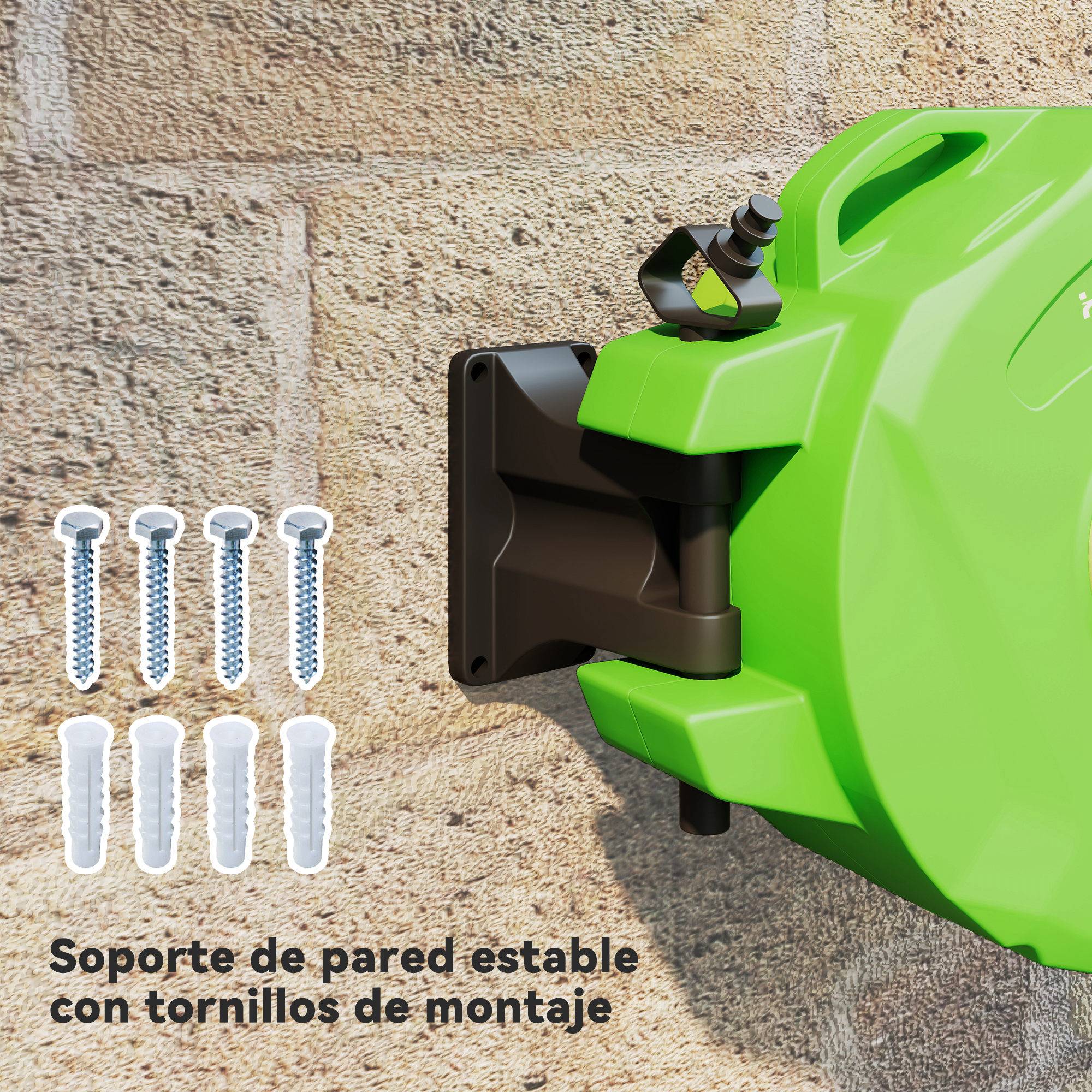 ComfortXL - Dévidoir mural automatique en PP tuyau 15 m pour jardin grande portée orientable 180° - ComfortXL Outdoor Living - Image 8