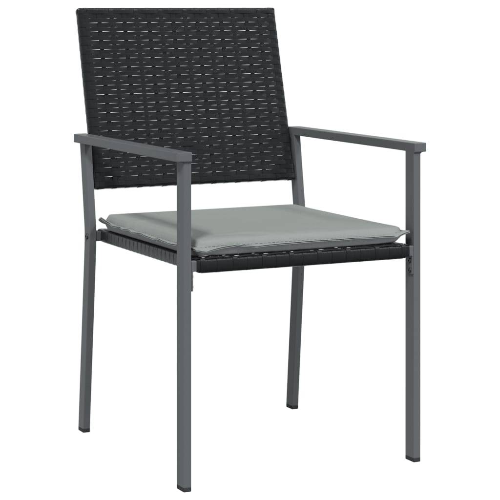 PANGIVO - Chaises de jardin rotin noir avec coussins 54 x 62,5 x 89 cm - PANGIVO - Image 3