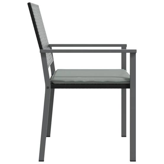PANGIVO - Chaises de jardin rotin noir avec coussins 54 x 62,5 x 89 cm - PANGIVO - Image 5