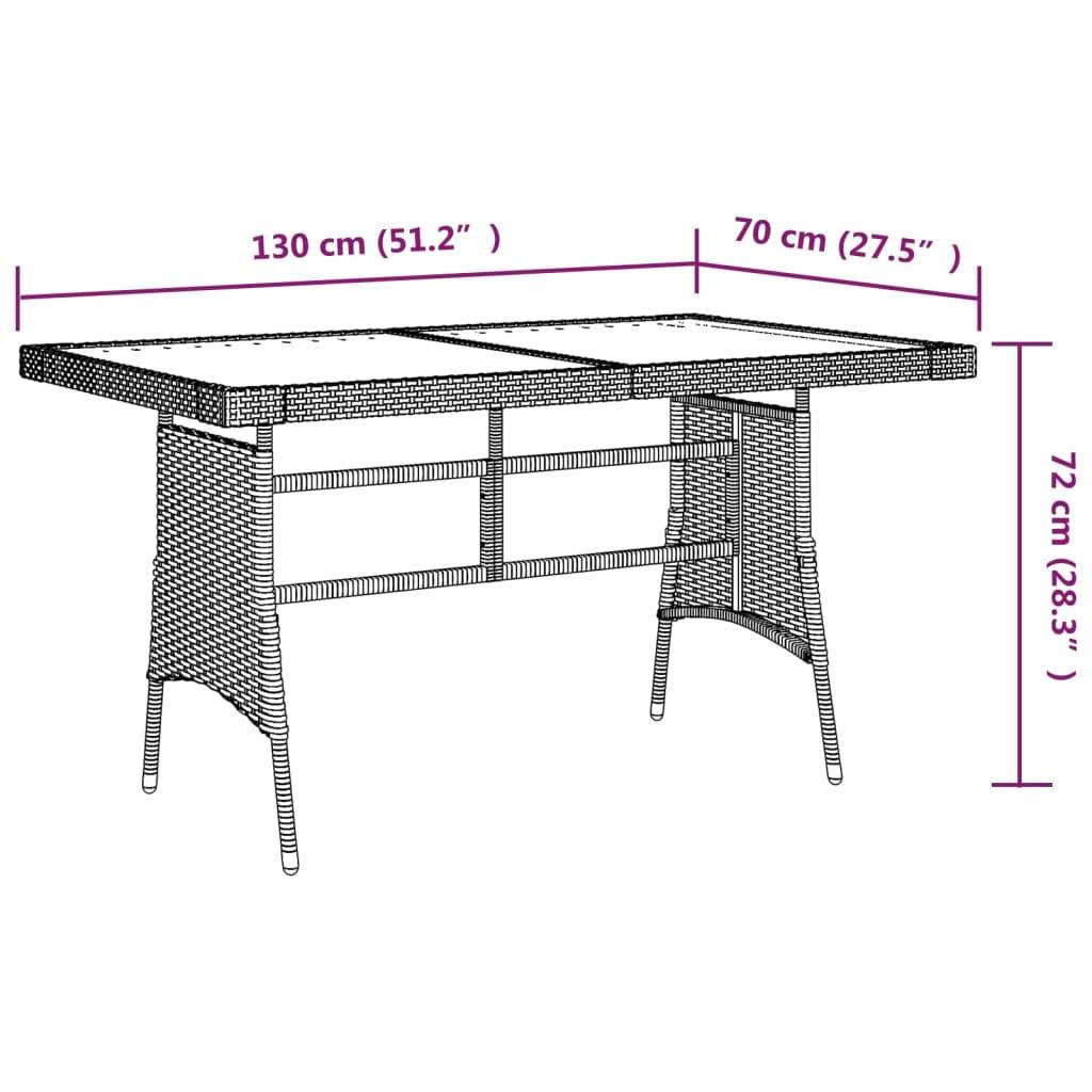 PANGIVO - Table de jardin noire résine tressée et acacia 130 x 70 x 72 cm - PANGIVO - Image 4