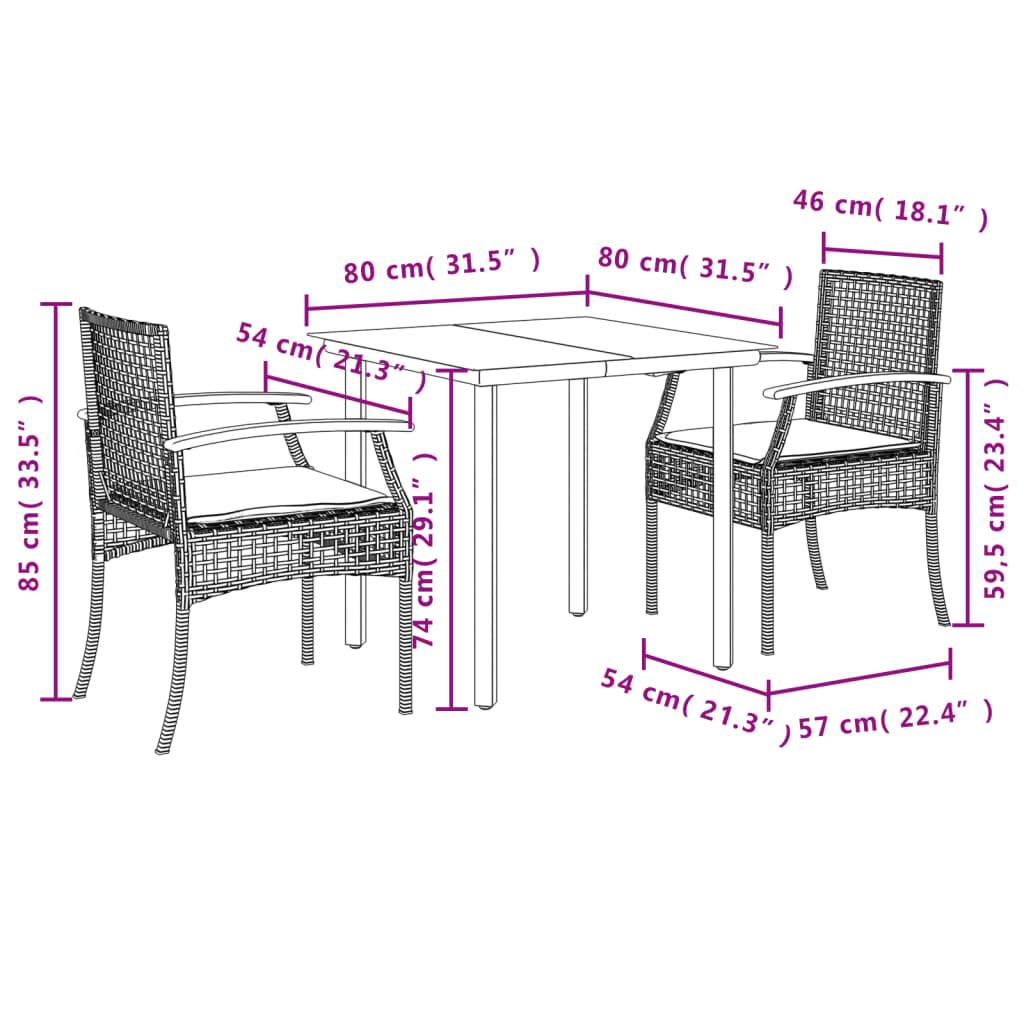 ComfortXL - Salon de jardin 2 personnes résine tressée chaises bois table verre beige – ComfortXL Outdoor Living - Image 7