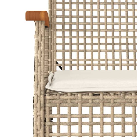 ComfortXL - Salon de jardin 2 personnes résine tressée chaises bois table verre beige – ComfortXL Outdoor Living - Image 5