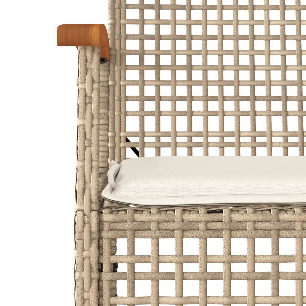 ComfortXL - Salon de jardin 2 personnes résine tressée chaises bois table verre beige – ComfortXL Outdoor Living - Image 5