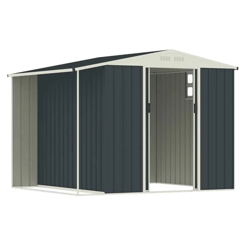 Abri de jardin Argence en acier avec carport - 2 Portes coulissantes 1,28m² - Image 3