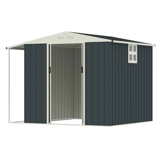Abri de jardin Argence en acier avec carport - 2 Portes coulissantes 1,28m² - Image 2