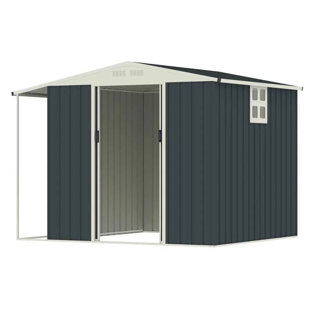 Abri de jardin Argence en acier avec carport - 2 Portes coulissantes 1,28m² - Image 2