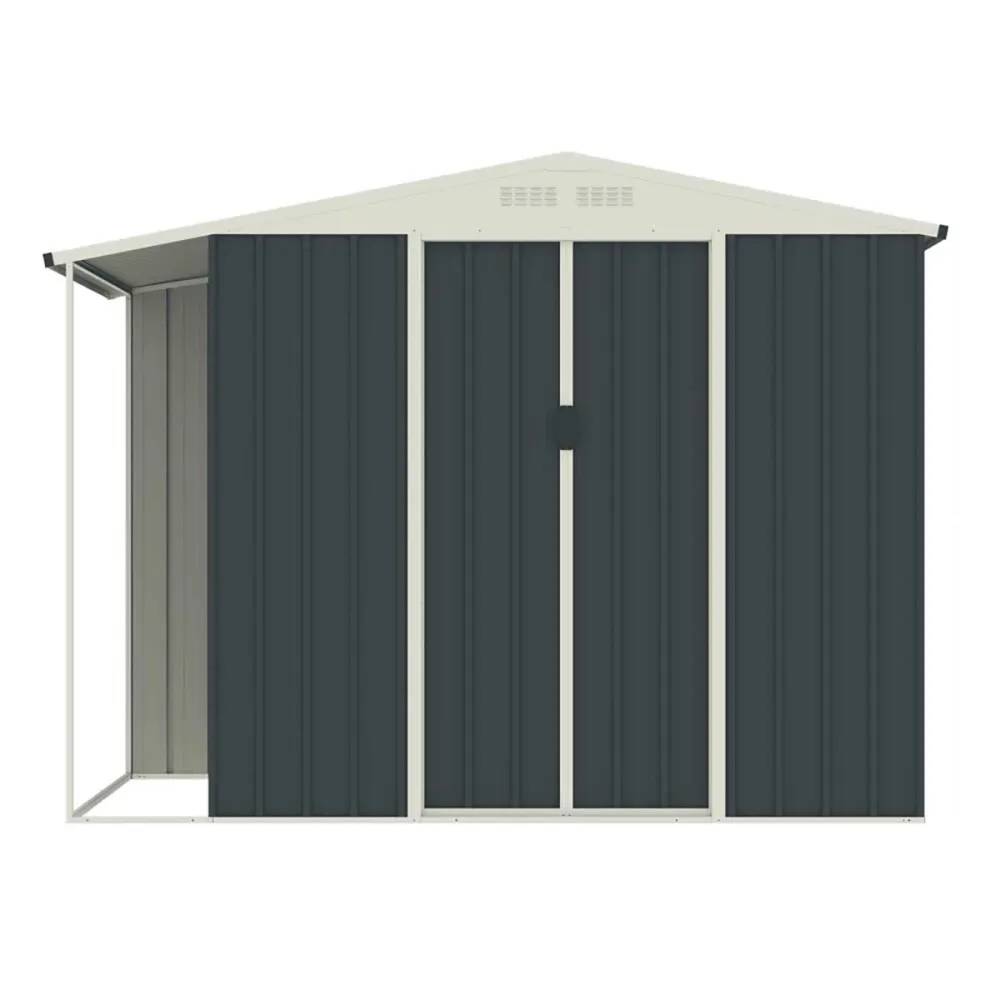 Abri de jardin Argence en acier avec carport - 2 Portes coulissantes 1,28m² - Image 4