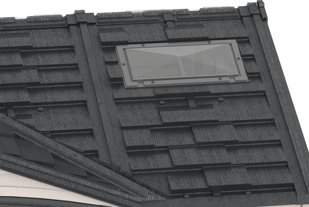 Duramax - Abri PVC DARK GREY Apex 8,05m² - kit fondation, 2 fenêtres, 2 puits de lumière - Gris Duramax - Image 5