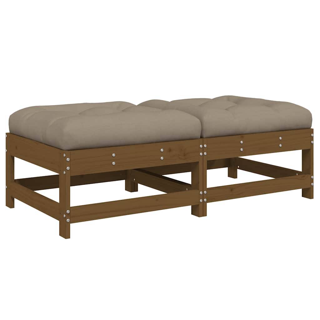 Vidaxl - Repose-pieds de jardin avec coussins lot de 2 marron miel vidaXL 825586 - Image 2