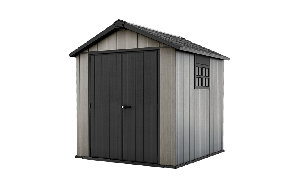 Keter - Abri Jardin Résine "brossium Oakland 757" - 5,1 M² - 230 X 223.8 X 241.9 Cm - Gris Brossé - Image 1