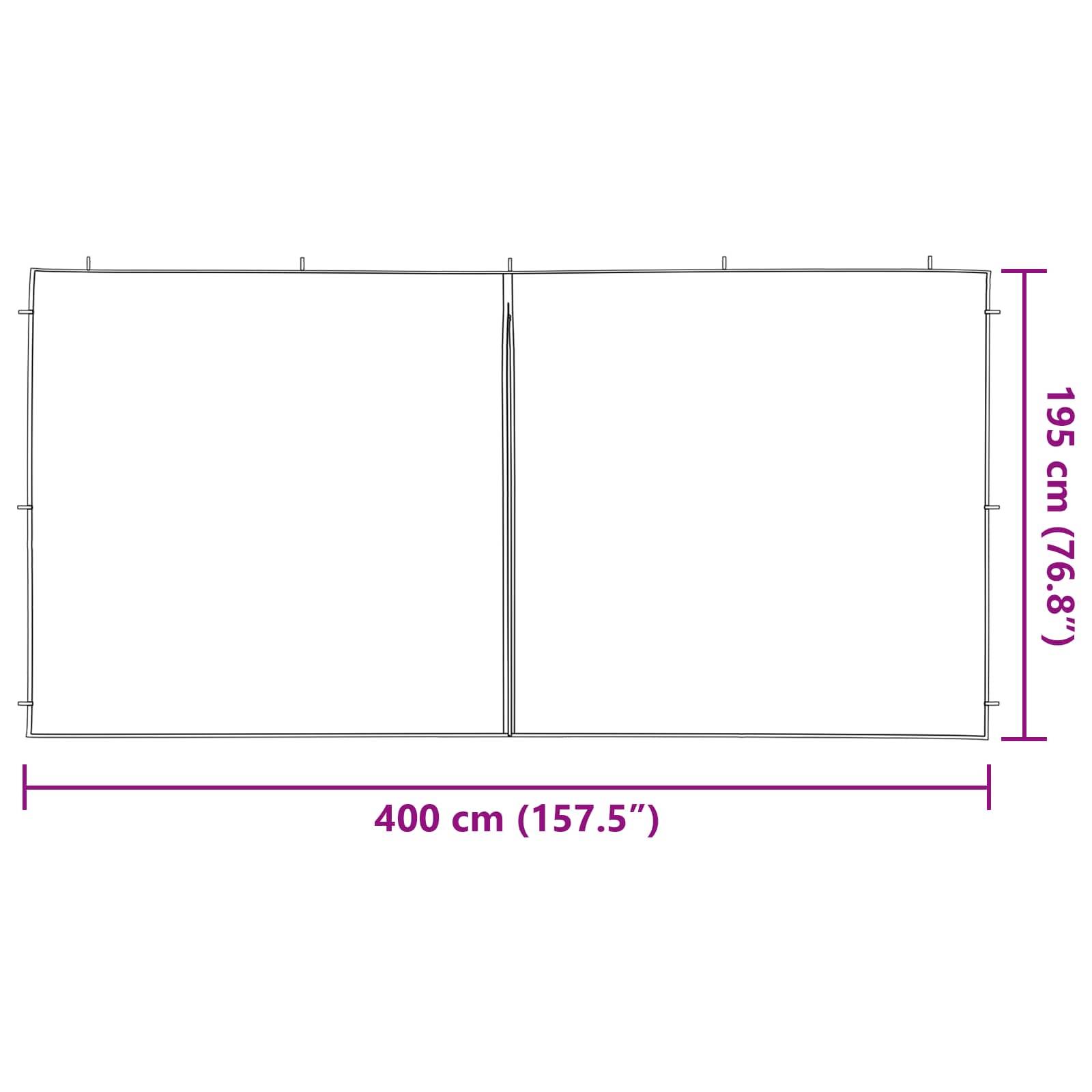 Mur de tente de fête PE et acier gris clair 400 x 195 cm, Poids:1.07kg - PANGIVO - Image 6