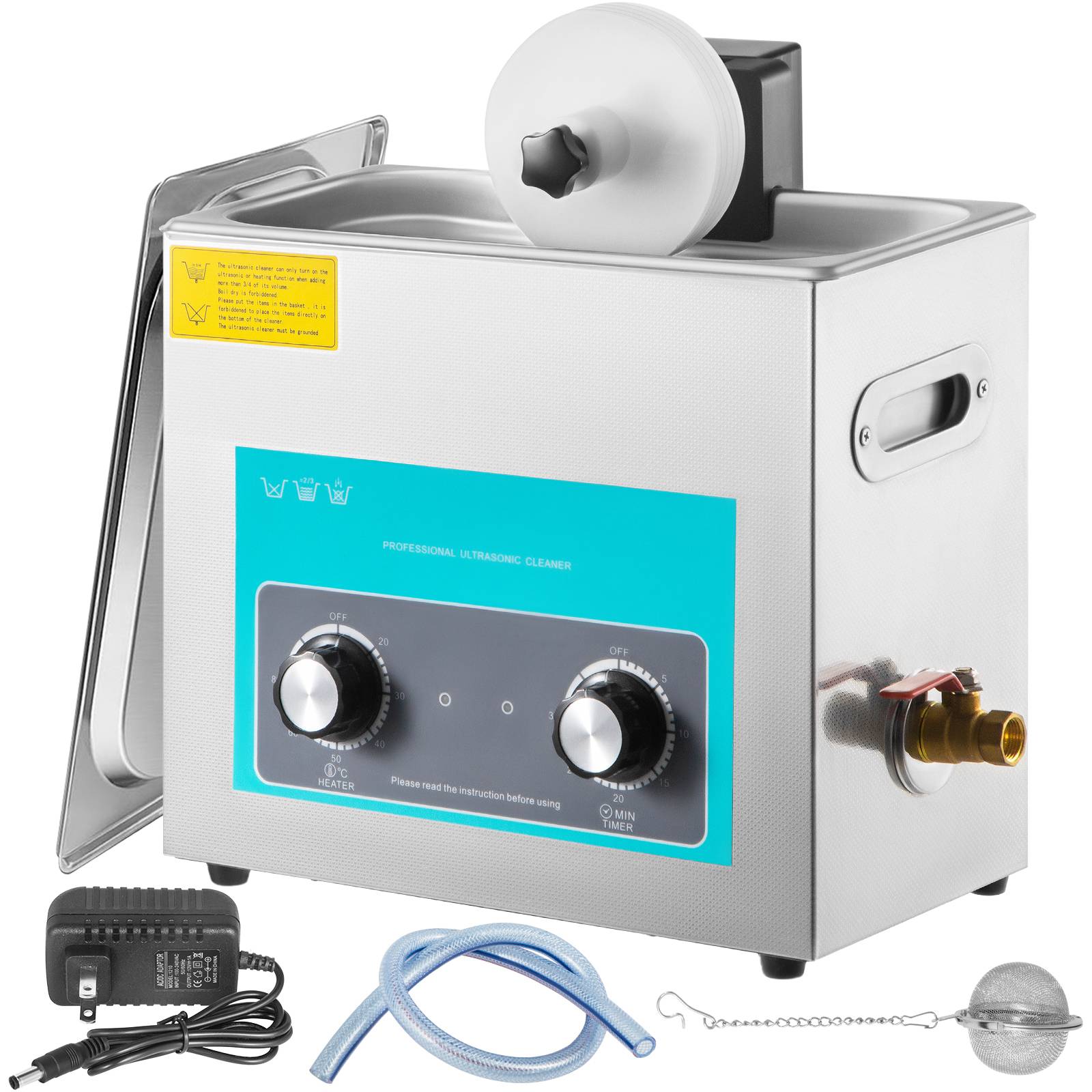 VEVOR Nettoyeur ultrasons disque vinyle pro 6L, 4 disques à la fois, inox, chauffage, commande bouton. - Image 8
