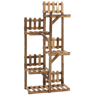 Sans Marque - Étagère à Fleurs en Bois de Sapin Supports de Pots Porte Plante 5 tablettes Ornement Petites barrières 60 x