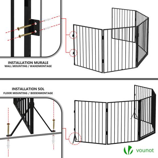 Barrière de sécurité GRANDE VERSION - 3M 5 panneaux - Noir - VOUNOT® - Image 7