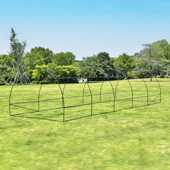 Serre tunnel 24m² PE armé 130gr/m² 10 lucarnes acier thermo laqué Green Protect - Image 3