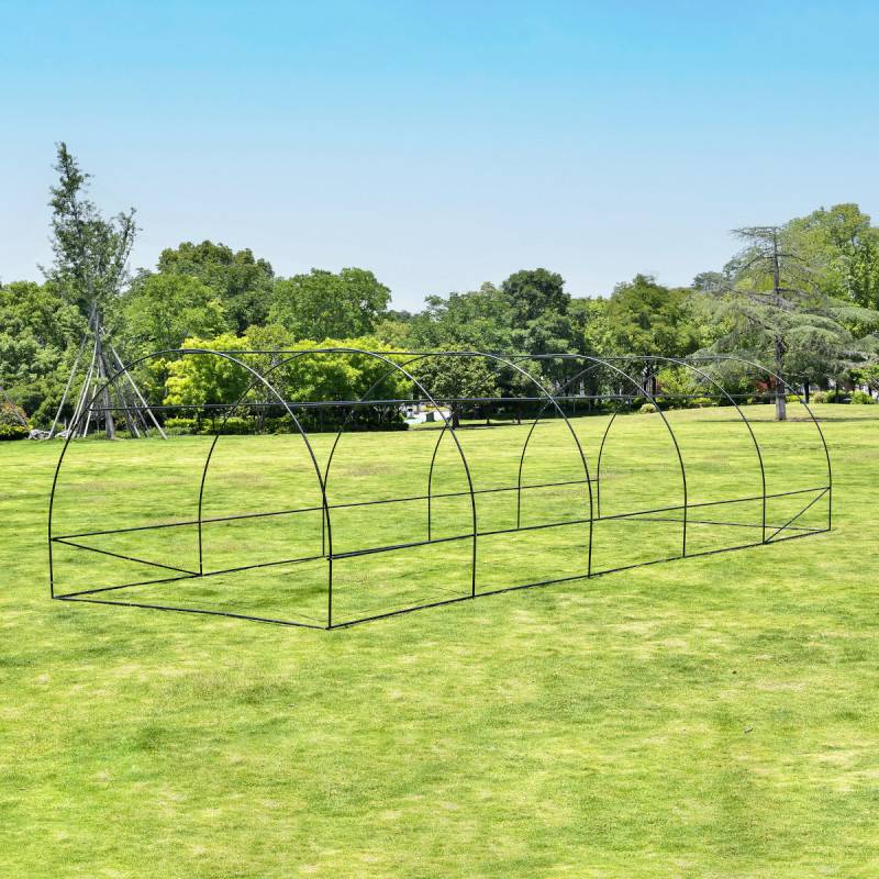 Serre tunnel 24m² PE armé 130gr/m² 10 lucarnes acier thermo laqué Green Protect - Image 3