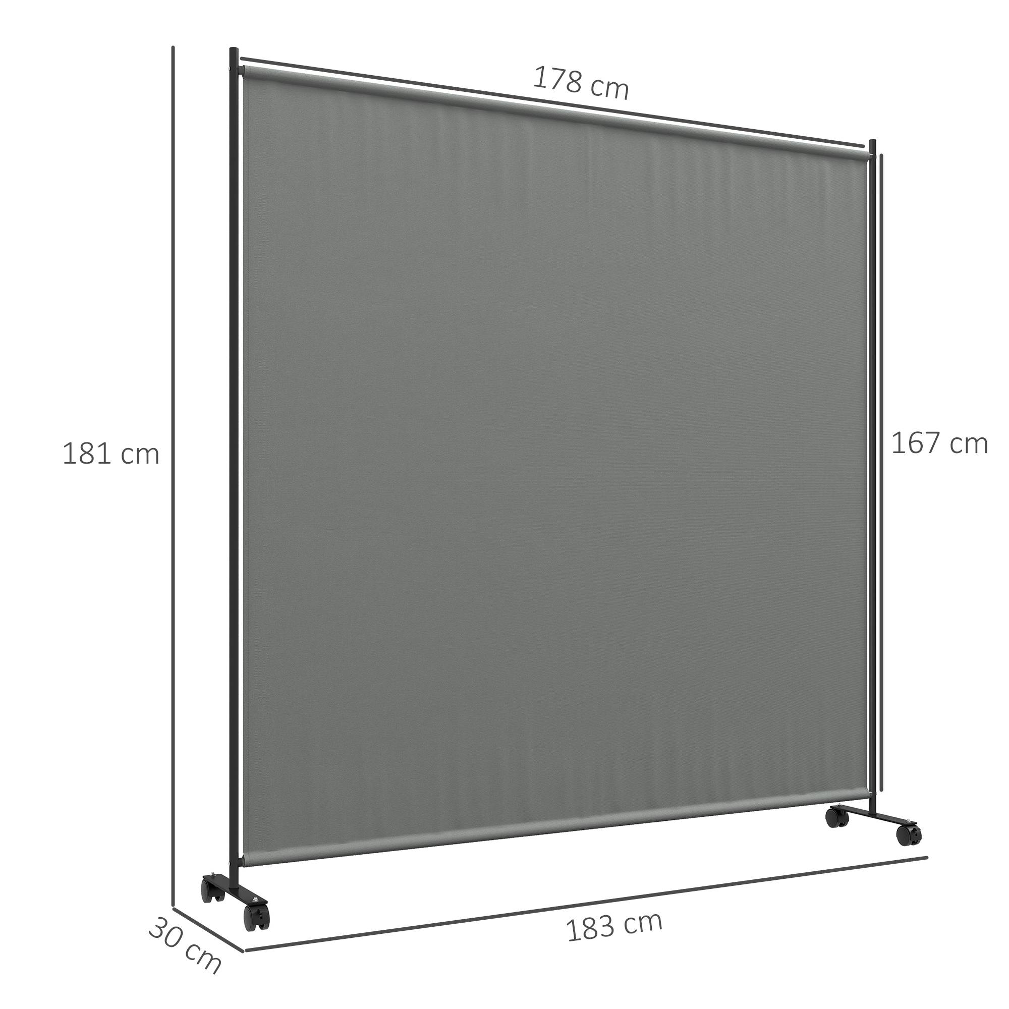 Paravent extérieur métal et polyester gris 183 x 30 x 181 cm - PANGIVO - Image 5