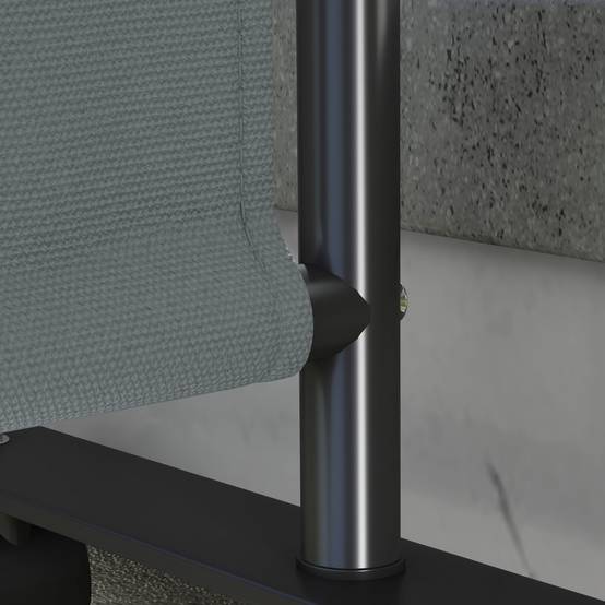 Paravent extérieur métal et polyester gris 183 x 30 x 181 cm - PANGIVO - Image 10