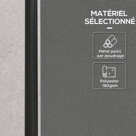 Paravent extérieur métal et polyester gris 183 x 30 x 181 cm - PANGIVO - Image 8