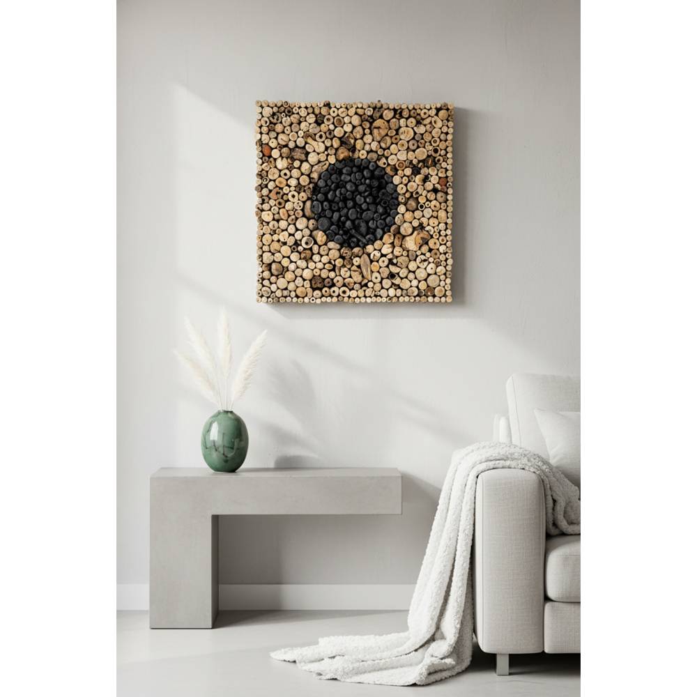 Aubry Gaspard - Décor mural en bois flotté naturel et noir - Image 2
